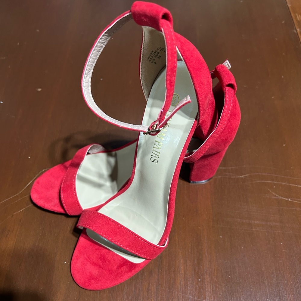 Dream Pairs Red Suede Heels